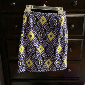 Blue, white, and neon yellow Doncaster skirt